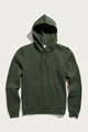 The Williams Pullover Hoodie in Forest Night by Bridge & Burn, made from recycled polyester, features a drawstring hood and front pockets. Shown laid flat on a light background.